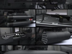 Battlehawk military helicopter 3D Model