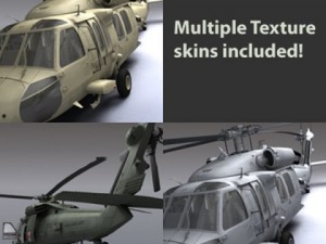 Battlehawk military helicopter 3D Model