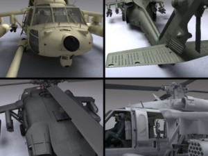 Battlehawk military helicopter 3D Model