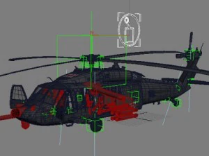 Battlehawk military helicopter 3D Model