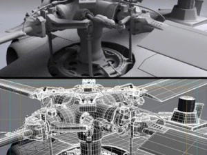 Battlehawk military helicopter 3D Model