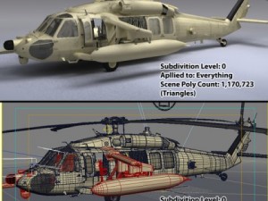 Battlehawk military helicopter 3D Model