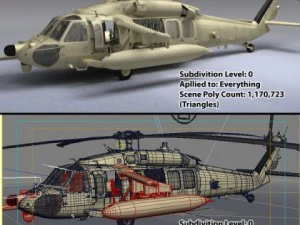Battlehawk military helicopter 3D Model