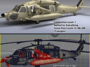 Battlehawk military helicopter 3D Model