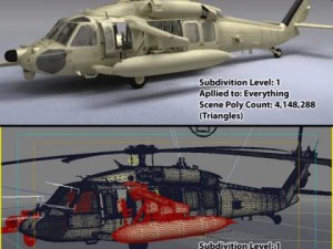 Battlehawk military helicopter 3D Model