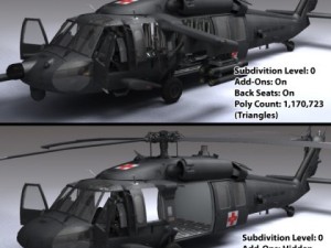 Battlehawk military helicopter 3D Model