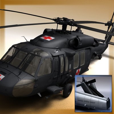 Uh 60 blackhawk military helicopter 3D Model .c4d .max .obj .3ds .fbx .stl .blend 