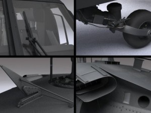 Uh 60 blackhawk military helicopter 3D Model