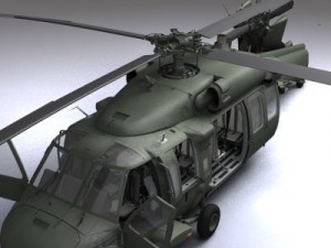 Uh 60 blackhawk military helicopter 3D Model