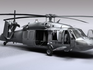 Uh 60 blackhawk military helicopter 3D Model
