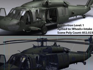 Uh 60 blackhawk military helicopter 3D Model