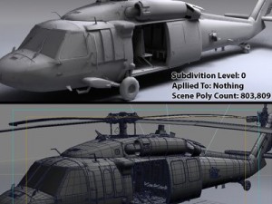 Uh 60 blackhawk military helicopter 3D Model