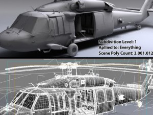 Uh 60 blackhawk military helicopter 3D Model
