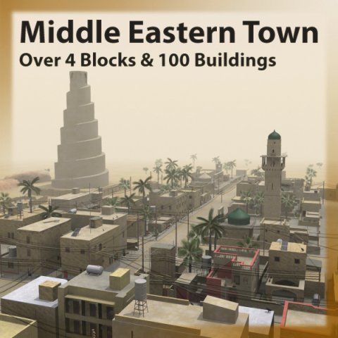 middle eastern town Modelo 3D .c4d .max .obj .3ds .fbx .stl .blend 