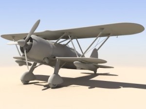 fiat cr42 falco fighter biplane Model 3D