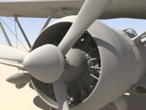 fiat cr42 falco fighter biplane 3D Model