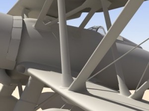 fiat cr42 falco fighter biplane 3D Model