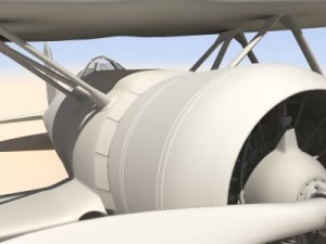 fiat cr42 falco fighter biplane 3D Model