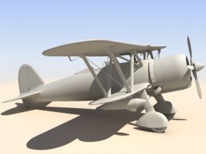 fiat cr42 falco fighter biplane 3D Model