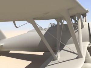 fiat cr42 falco fighter biplane 3D Model