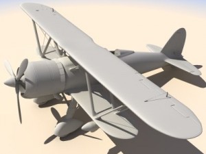 fiat cr42 falco fighter biplane 3D Model