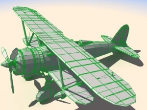 fiat cr42 falco fighter biplane 3D Model