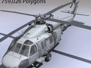Uh60 blackhawk navy helicopter 3D Model
