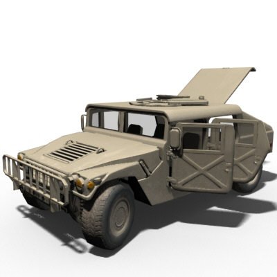 hmmwv military humvee normal mapped Modelo 3D .c4d .max .obj .3ds .fbx .stl .blend 