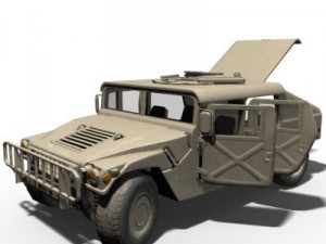 hmmwv military humvee normal mapped 3D Model