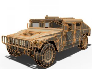 hmmwv military humvee normal mapped 3D Model