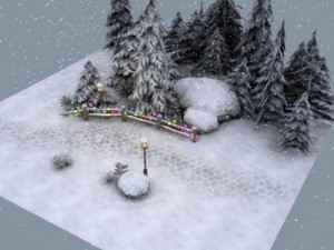 winter pine park 3D Model
