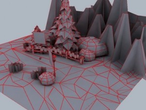 winter pine park 3D Model