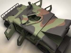hmmmwv military humvee camouflaged Modelo 3D