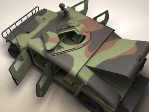 hmmmwv military humvee camouflaged 3D Model