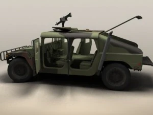 hmmmwv military humvee camouflaged 3D Model