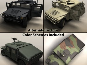hmmmwv military humvee camouflaged Modelo 3D