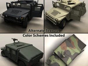 hmmmwv military humvee camouflaged 3D Model