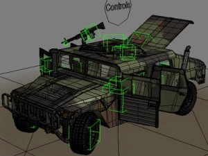 hmmmwv military humvee camouflaged 3D Model