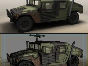 hmmmwv military humvee camouflaged 3D Model
