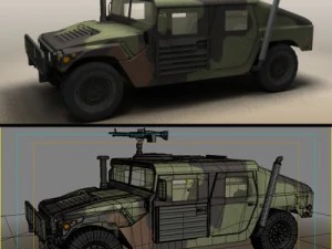 hmmmwv military humvee camouflaged 3D Model