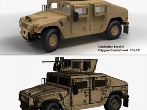 Hmmwv military humvee Modèle 3D