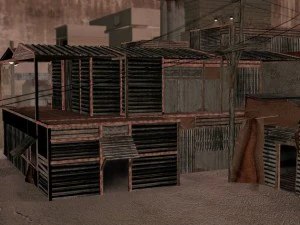 빈민가 건물 컬렉션 3D 모델