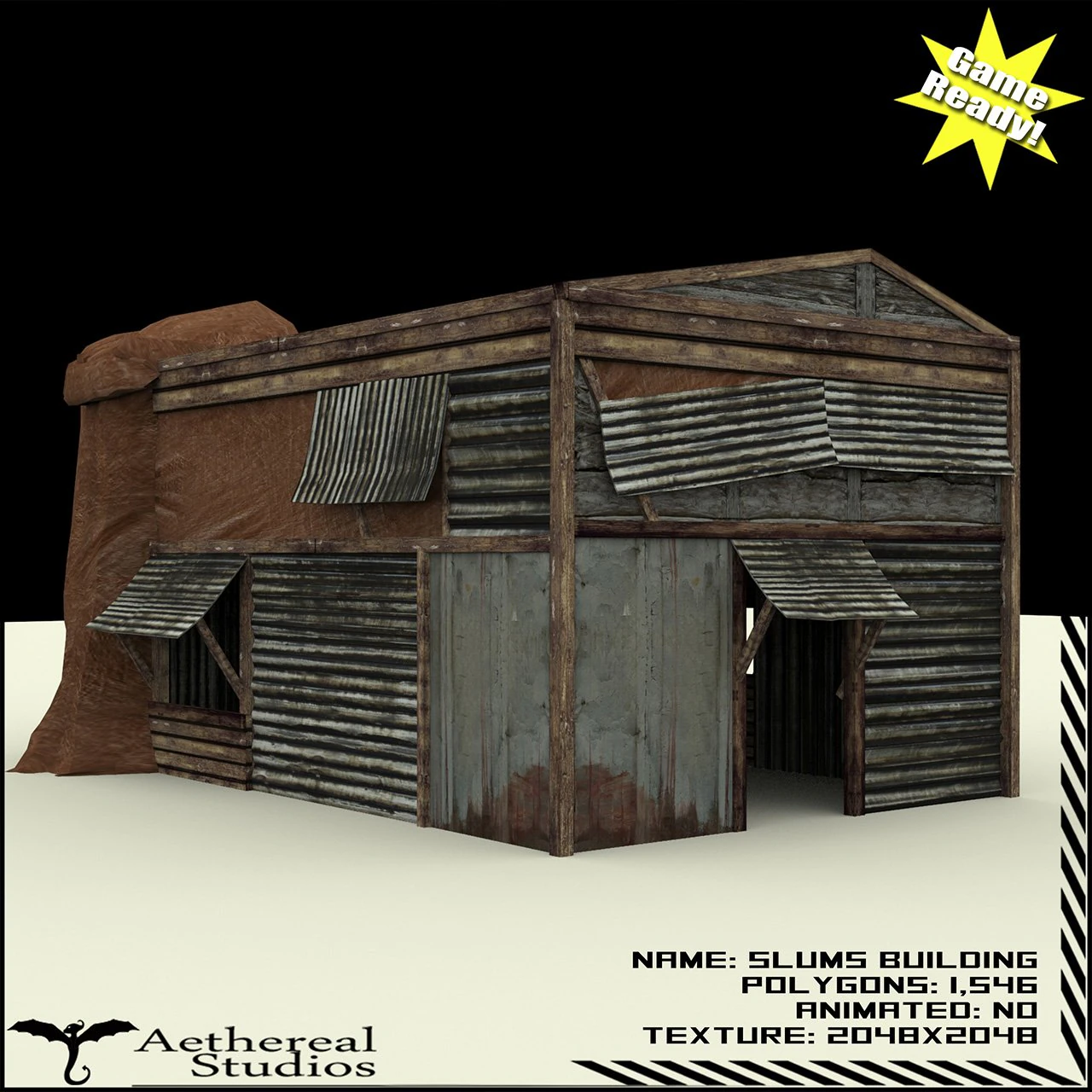slums building 1 3D Model .c4d .max .obj .3ds .fbx .stl .blend 