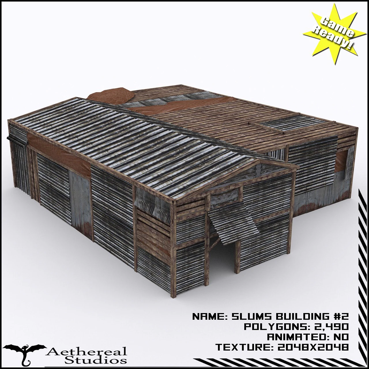 slums building 2 3D Model .c4d .max .obj .3ds .fbx .stl .blend 