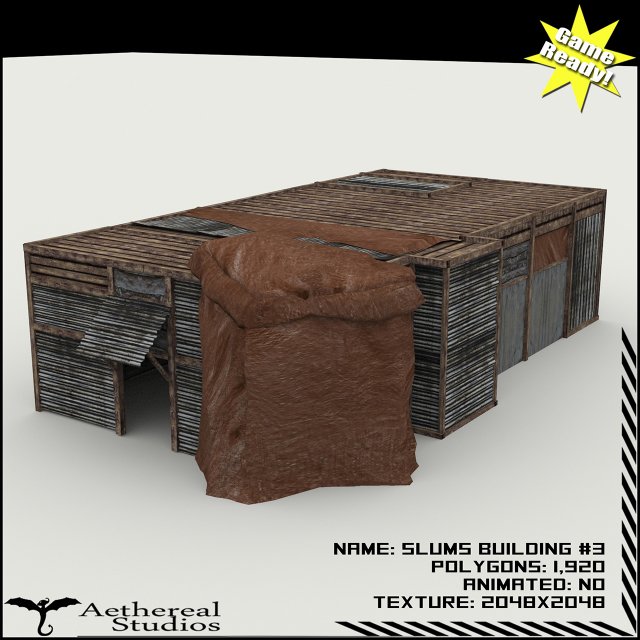 slums building 3 3D Model .c4d .max .obj .3ds .fbx .stl .blend 