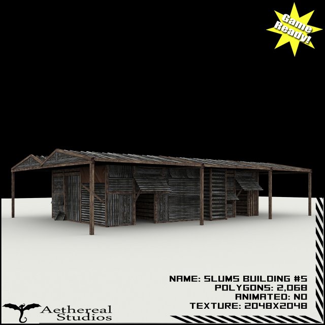slums building 5 3D Model .c4d .max .obj .3ds .fbx .stl .blend 