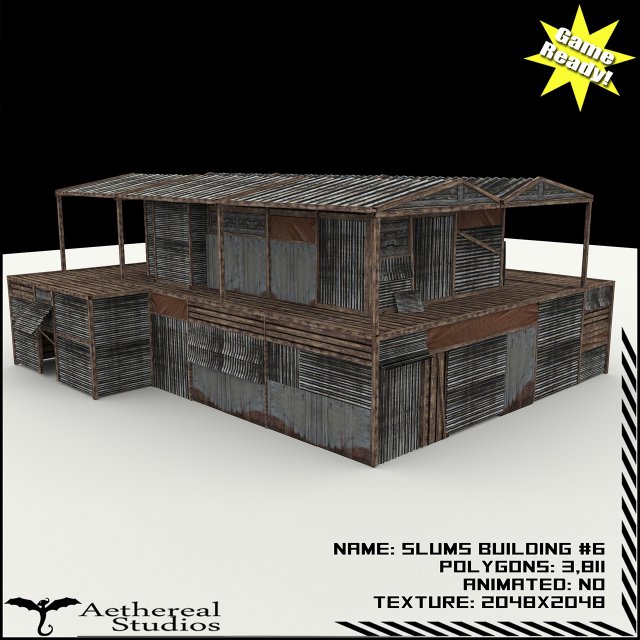 slums building 6 3D 모델 .c4d .max .obj .3ds .fbx .stl .blend 