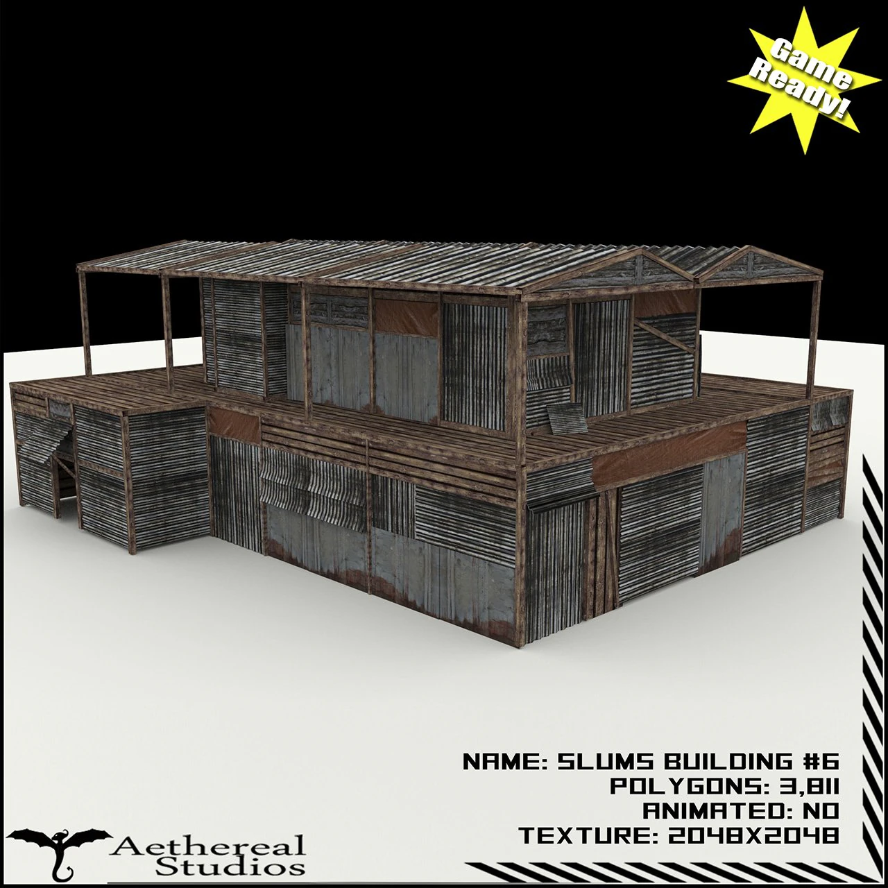 slums building 6 3D Model .c4d .max .obj .3ds .fbx .stl .blend 