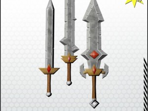 fantasy sword pack Modelo 3D
