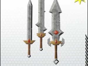 fantasy sword pack 3D Model